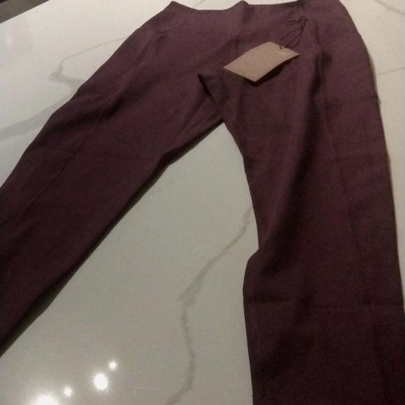 Compression‎ Pocket Leggings, High Rise Waist Pants for Yoga Workout Sz M Plum - Picture 5 of 10